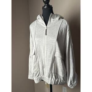 Brunello Cucinelli Light Gray Hooded Zip Sweatshirt